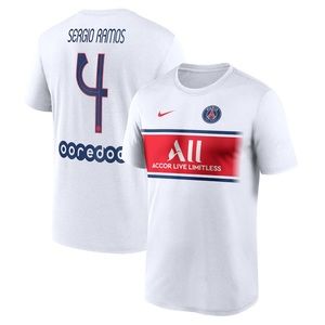 Nike Sergio Ramos Paris Saint-Germain Nike White Shirt Size M Brand New